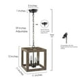 thumbnail image 2 of Uolfin Farmhouse Wood Lantern Dining Room Chandelier Niki 4-Light Rustic Cage Island Chandelier Pendant Light, 2 of 5