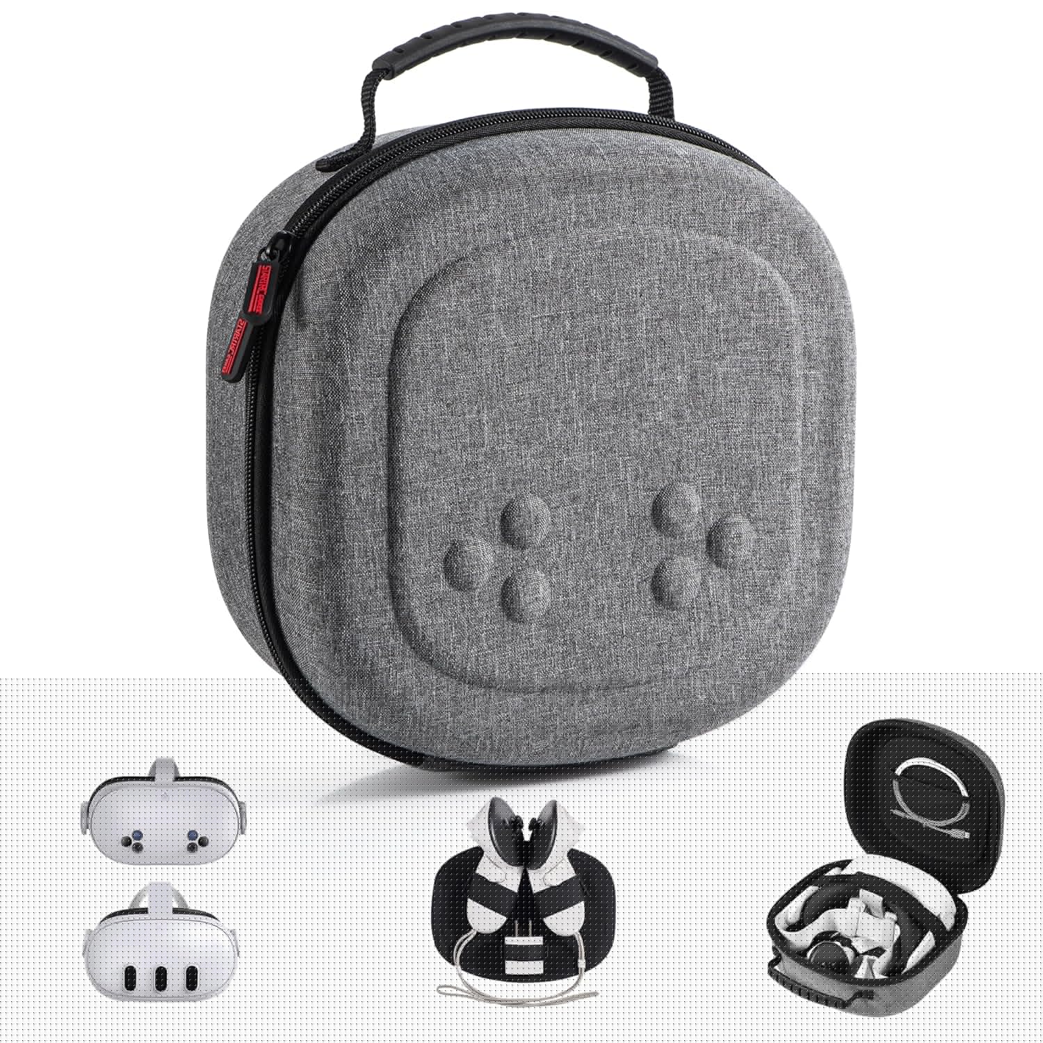 thumbnail image 1 of Hard Carrying Case For Meta Quest 3S/Quest 3/Vision Pro - Compatible With VR Headset, Touch Controllers - Space-Saving Design For Travel And Home Storage, 1 of 7