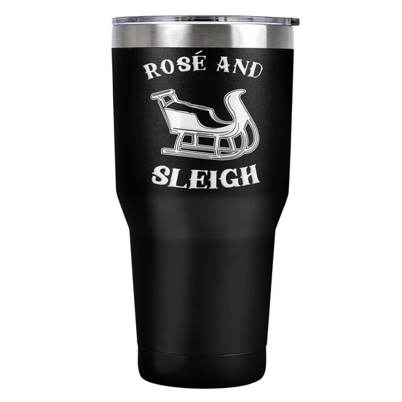 bCreative - LCT Creative Official Rosé And Sleigh 30 oz Travel Tumbler, Stainless Steel, Vacuum Insulated with Leak Resistant Slide-Lock Lid