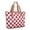 Red and White Checkered Pattern, variant on Purple and Pink Checkered Pattern Large Tote Bag for Women, Polyester Roomy Beach Bag with Pockets and Zipper, Water Resistant Gifts Ideas for Women Men