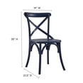 thumbnail image 3 of Maklaine Contemporary Elm Wood Dining Side Chair in Midnight Blue Finish, 3 of 9