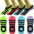 thumbnail image 5 of 6-12 Paires Chaussettes à Rayures Basses Invisibles Invisibles pour Femmes, Doublure de Cheville de Bateau, 9-11, 5 of 5