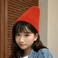 thumbnail image 4 of Solid Color Thicken Unisex Hat Autumn Winter Ribbed Stretchy Knitted Beanie Hat Fashion Accessories, 4 of 6