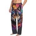 thumbnail image 6 of Rocae Colorful Wolf Head Mens Pajama Pants Pj Pants Mens Lounge Pants-XX-Large, 6 of 6
