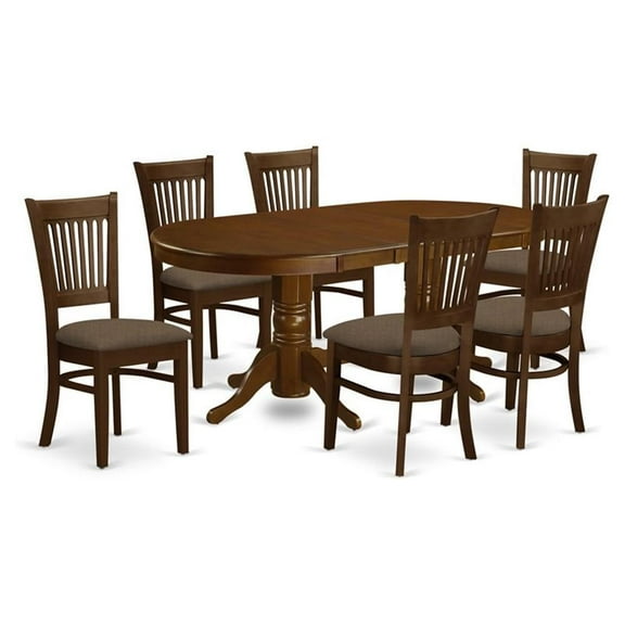 Pemberly Row Modern 7-piece Wood Dining Table Set in Espresso