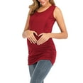 thumbnail image 4 of breaise Clearance 2024 Women's Maternity Nursing Tank Tops Sleeveless Breastfeeding Shirts Double Layer Summer Pregnancy Ruched Basic Tops Maternity Shirt Vest Pregnancy Clothes, 4 of 6