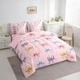 thumbnail image 3 of Castle Fairy Cartoon Bow Bedding Comforter Set,Kawaii Love Heart Print Queen Bedding Sets, 3 of 8