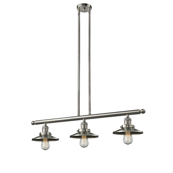Innovations 3-LT LED Railroad 36" Island-LT LED - Brushed Satin Nickel - 213-SN-M2-LED