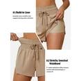 thumbnail image 3 of Charmo High Waisted Drawstring Swim Shorts for Womens Quick Dry Sporty Fitness Running Shorts with One Pockets(Inner), 3 of 8