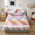 thumbnail image 1 of Fitted Sheet With Elastic Band Plaid Polygon Pattern Gothic Bedding Sheets Luxury Bedspreads For Double Bed 150x200cm, 1 of 1