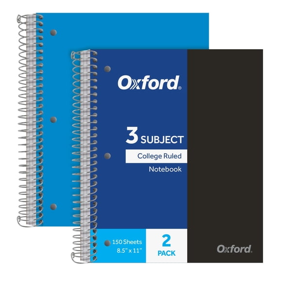Cuadernos Oxford de 3 Materias, Renglón Universitario, 150 Hojas, Paquete de 2