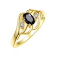 thumbnail image 4 of RYLOS Rings for Women 14K Gold Plated Silver Ring Classic Style Birthstone Ring 6X4MM Gemstone &  Diamonds October Onyx Jewelry for Women Size 7, 4 of 8
