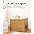 thumbnail image 2 of Cat Litter Box Enclosure Furniture, Handwoven Rattan Hidden Litter Box with Mat, Large Space Cat House with 2 S-Shaped Hooks 30.3 x 18.3 x 24.4 Inches, Indoor for Living Room Apartment Natural., 2 of 7