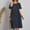 Blue, variant on ZZwxWA Womens Summer Cotton Linen T Shirt Dress Casual Loose Fit Crewneck Short Sleeve Midi Dresses with Pockets Plus Size Women's Sundress