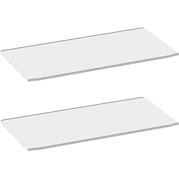 JessieMalShelf of Resin Outdoor Storage Cabinet, 26 Cu Ft Outdoor Storage Shed Waterproof Patio Tools Storage Box (2 Pieces) (White)