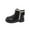 Black, variant on Boots for Kid Girls Western Style Wedge Boots Thick Bottom Round Head Keep Warm Girls Fall and Winter Shoes Black Size 10 M