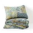 thumbnail image 2 of NEWLAKE 3-Piece Floral Cotton Patchwork Quilt Set Decor Quilt Set with Pillow Shams (Queen, Green), 2 of 8