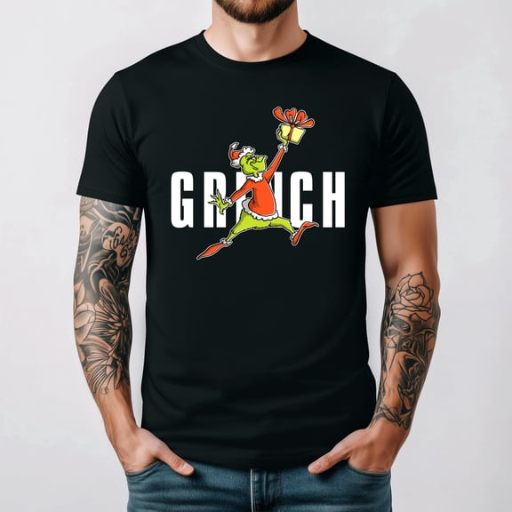 Xmas Grunch Funny Green Holiday Grouch Parody Graphic T Shirt up to 5XL