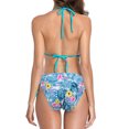 thumbnail image 5 of Sociala Women Bikini Set Swimwear Triangle Top Halter Tropical Print Tie Sides Low Waisted Bathing Suits, 5 of 5