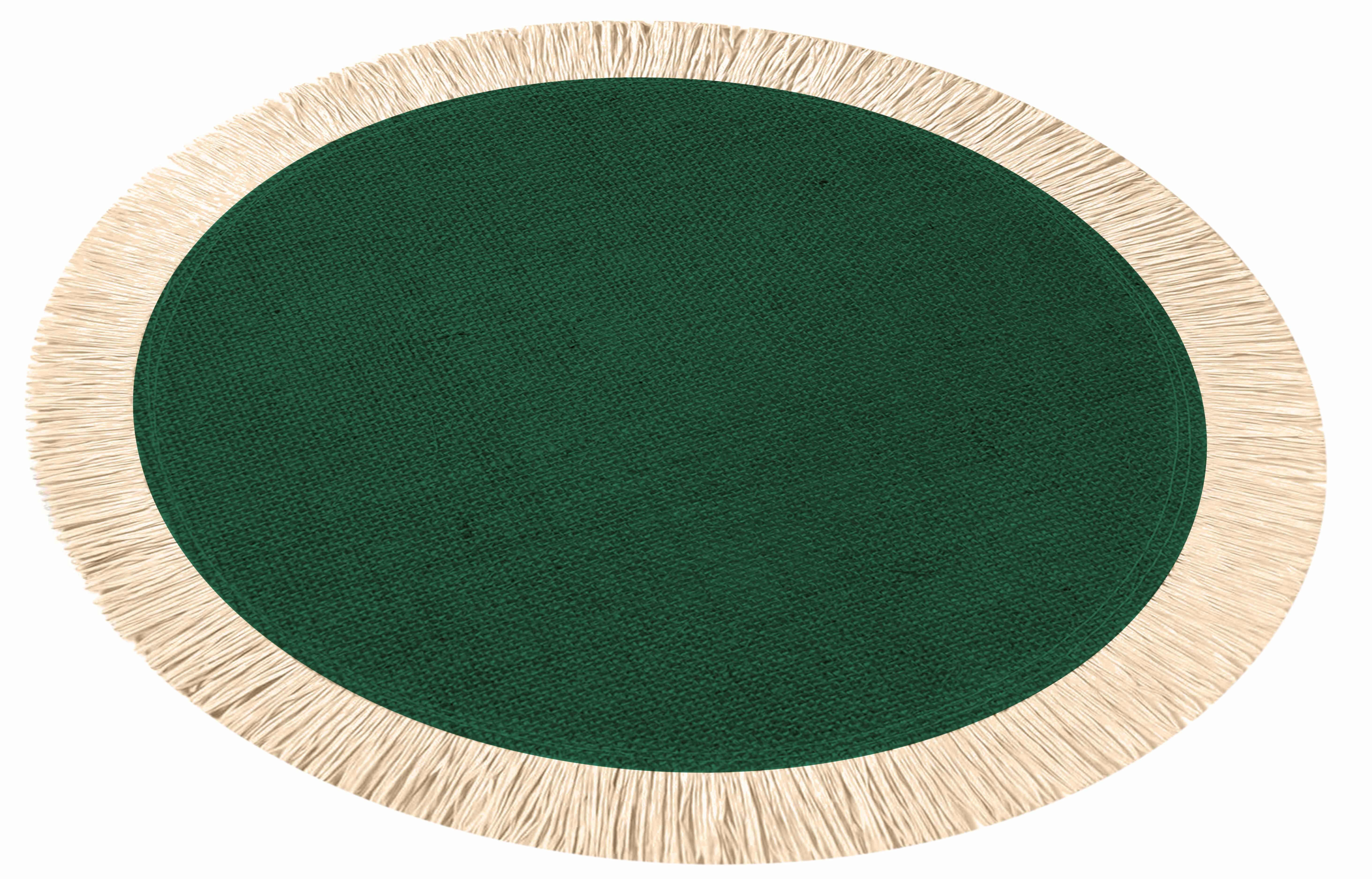 eloria Dark Green Jute Placemat Round Placemats HeatResistant Stain Resistant Table Mats for
