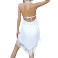 thumbnail image 2 of Yuhangmm Coverups for Bathing Suits, Swimwear Cover Up - Women's Backless Fringe Kaftan for Beachwear and Swimsuit Ensemble White M, 2 of 7