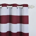 thumbnail image 2 of Efavormart 2 Panels White/Burgundy Cabana Stripe Thermal Insulated Blackout Curtains With Chrome Grommet Window Treatment  52"x108", 2 of 11