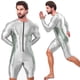 thumbnail image 2 of AMORESY - Mono deportivo de una pieza de satén brillante para hombre, con cremallera frontal, manga larga, licra, para gimnasia y fitness, 2 of 5