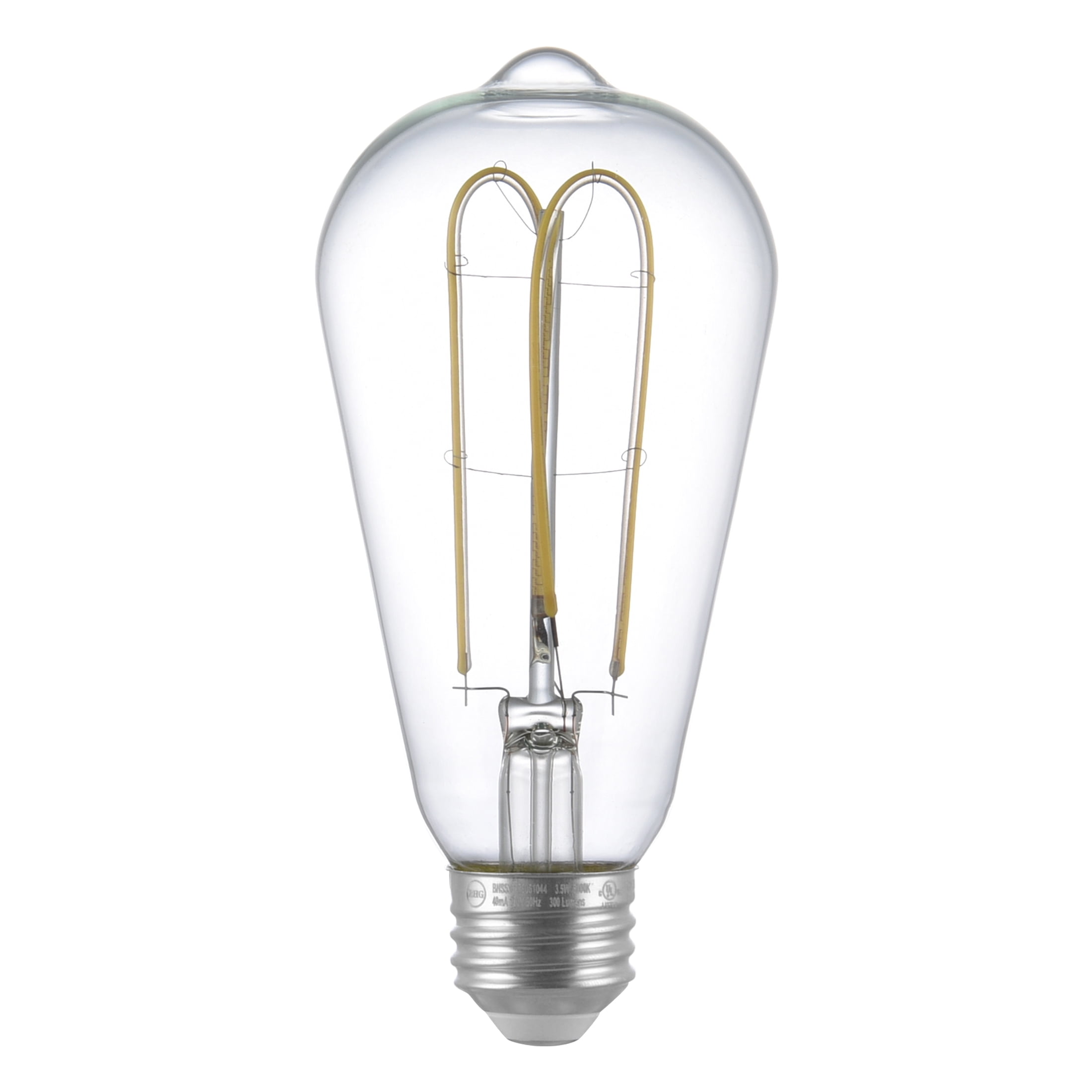 Better Homes & Gardens ST19 LED Vintage Light Bulb, 3.5W (40 Equivalent) Daylight Dimmable E26 Base 2 Pack