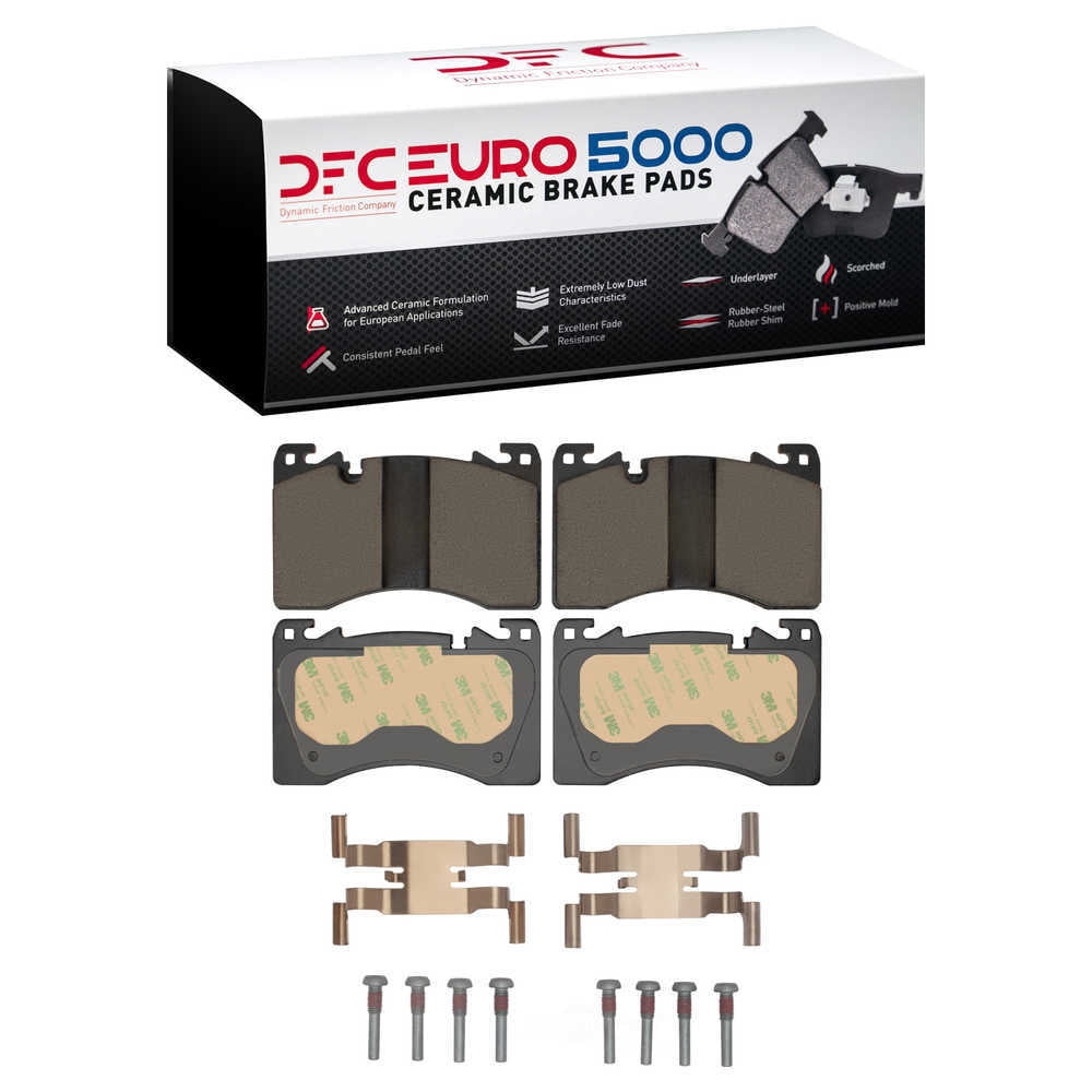 Dynamic Friction Company 1600-2461-01 DFC EURO 5000 Ceramic Brake Pads and Hardware Kit
