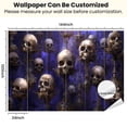 thumbnail image 3 of Peel and Stick Wallpaper Canvas Energetic Baroque Floral Skull Bold Design Modern Art Wall Mural Decor Self Adhesive and Removable 100in x 144in, 3 of 7