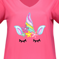 thumbnail image 3 of Inktastic Unicorn Face Women's Plus Size V-Neck T-Shirt, 3 of 4