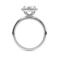 thumbnail image 2 of Dash Jewel 1.9 Ct Pear Cut Halo Engagement Ring - 14K White Gold Plated Lab-Created Simulated Diamond - Elegant Wedding Ring for Women - Classic Promise Ring for Special Occasions, 2 of 6