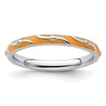 thumbnail image 2 of Auriga Fine Jewelry 925 Sterling Silver Orange Enamel Ring for Women Size- 6, 2 of 6