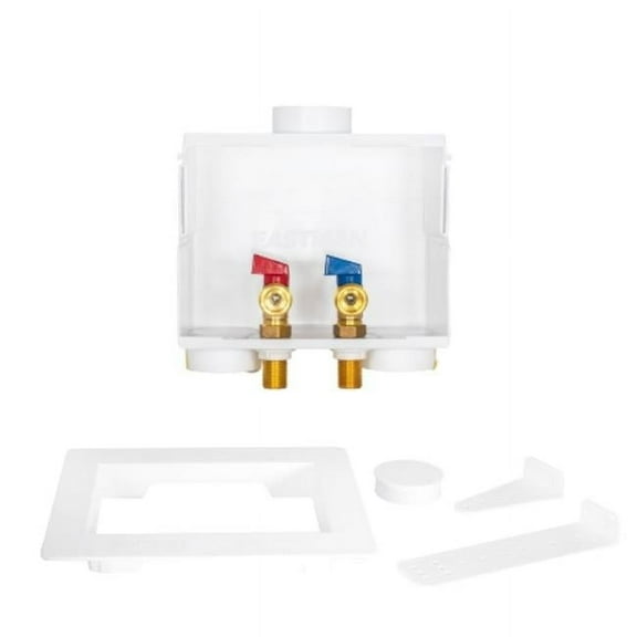 Eastman 60250 Center Drain Washing Machine Outlet Box, 1/2 inch Crimp PEX, White