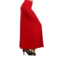 thumbnail image 2 of Women's Casual Foldable Waist Comfy Loose Fit Solid Maxi Skirt, 2 of 4