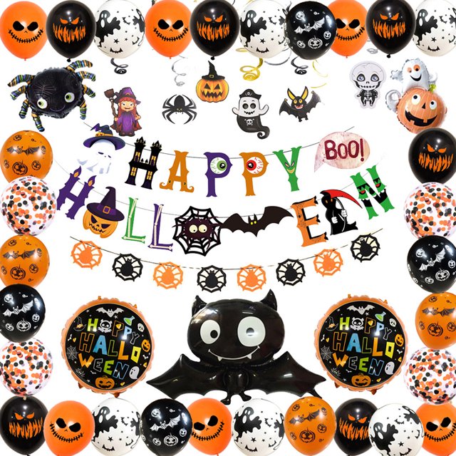 Advancent Globo Set Halloween DIY Globo Decoración Látex Fiesta Festival Fondo Banner Ornamento Kits de decoración para fiestas Advancent HA007188-00
