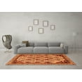thumbnail image 3 of Ahgly Company Indoor Round Abstract Orange Modern Area Rugs, 7' Round, 3 of 4