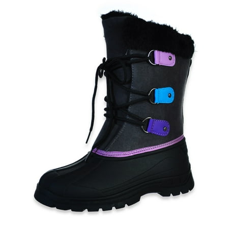 

Cookie s Girls Faux Fur Snow Boots - black multi 11 toddler
