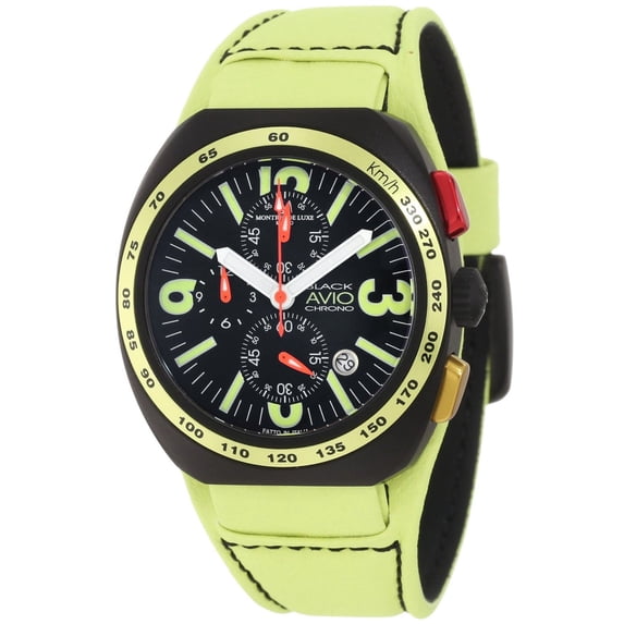 Men's BK5503 Black Avio Summer Chrono Luminous Leather Watch