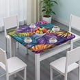 thumbnail image 3 of Colorful Leaf Pattern Square Fitted Tablecloth with Elastic Edge,Square Table Cover,Washable Elastic Table Cover for Home Kitchen Party Decor 36"x36", 3 of 6