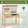thumbnail image 2 of CHEERFUN Wooden Potting Bench with Sink, Outdoor Garden Workstation Table for Planting & Storage, 2 of 7