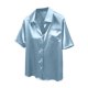 thumbnail image 2 of TaTaai Satin Inspired Cardigan Blouse, Women's Short Sleeve Loose Top, Smooth Soft Pullover, Thanksgiving Fall Wear, Holiday Party and Seasonal Attire Gift, 2 of 8