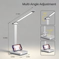 thumbnail image 6 of LED Desk Lamp Touch Control Metal Desk Light 3 Color Modes 5 Brightness Levels Dimmable Home Office Desktop Lamp for Reading, Studying, Nail, College Dorm, Silver, 6 of 8