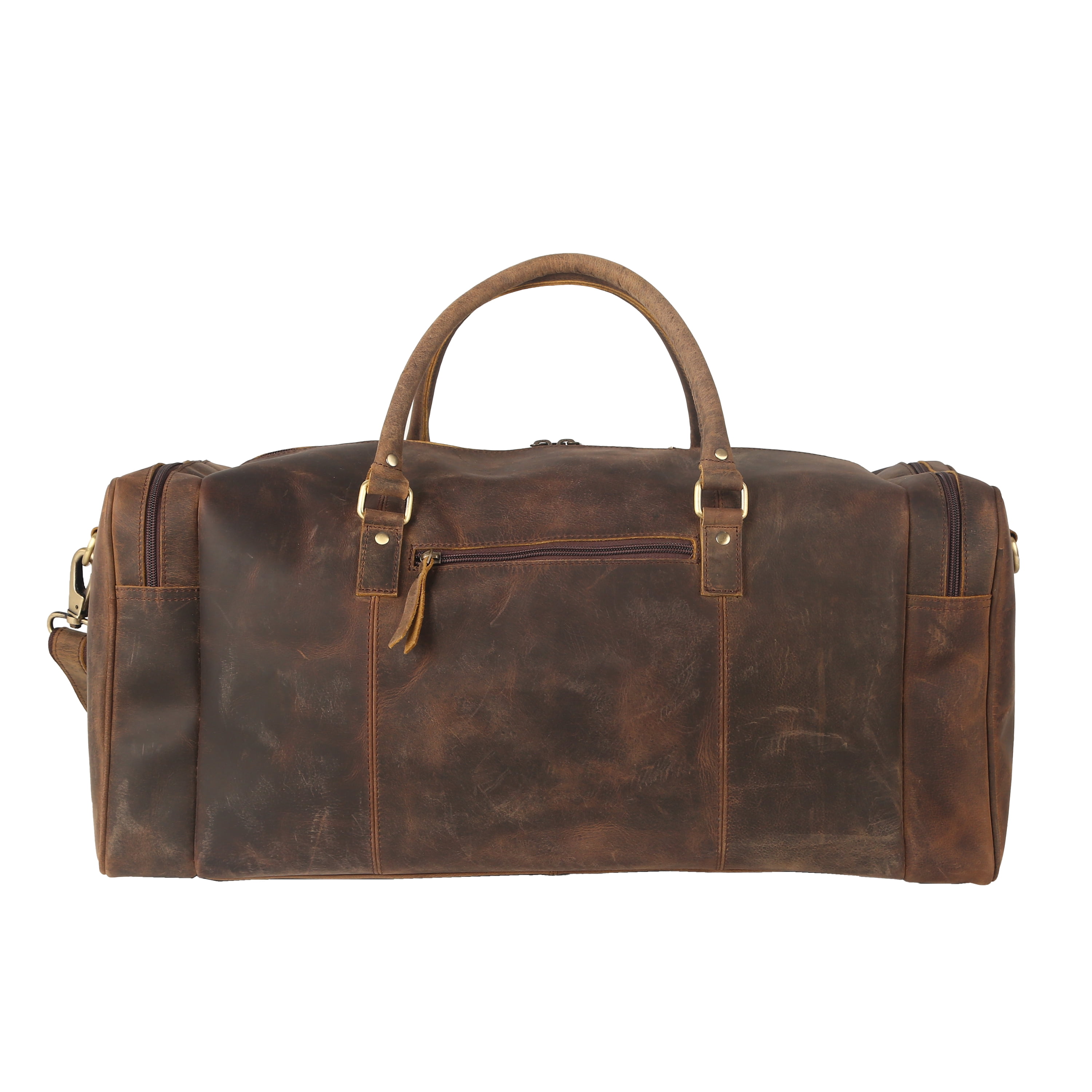 Leather Duffel Bag 24 inch Large Travel Bag Gym Sports Overnight Weekender Bag by Komal's Passion Leather (Buffalo Distressed Tan)