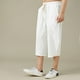 thumbnail image 5 of Pantalones casuales de lino para hombre para verano: pantalones cortos de algodón bordados, corte holgado, ligeros para uso diario/al aire libre, tallas M-XXXXL., 5 of 8