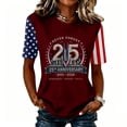 thumbnail image 2 of 9/11 25th Anniversary Memorial T-Shirt Patriot Day Memorial Tops for Women Patriotic We Will Never Forget Vintage Tee Tops, 2 of 6