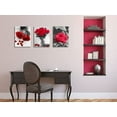 thumbnail image 4 of Red Rose Canvas Wall Art Flowers Pictures Bathroom Decor, Black White Florals Painting Modern Romantic Framed for Bedroom Living Room Dinning Room Kitchen Spa Wall Decor,12"x16"x3 Panels, 4 of 6