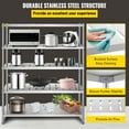 thumbnail image 4 of VEVOR Storage Shelf, 5-Tier Storage Shelving Unit, Stainless Steel Garage Shelf, 59.1 x 17.7 x 70.9 inch Heavy Duty Storage Shelving, 661 Lbs Total Capacity with Adjustable Height and Vent Holes, 4 of 9