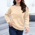 thumbnail image 5 of kytmyeq Women's Casual Fashion Solid Long Sleeve O-Neck Pullover Hoodies Top Blouse, 5 of 8