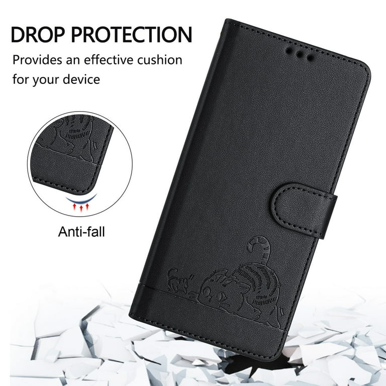 PEIYE Cover per Motorola Moto G86, Custodia Libro Flip in PU Pelle Portafoglio, Case Antiurto Soft con Porta Carte e Chiusura Magnetica, Funzione Stand - Nero